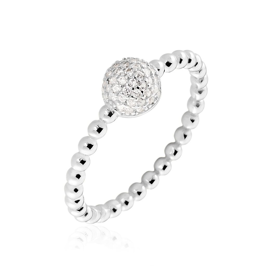 Damen Ring Silber 925 Zirkonia Halbkugel Chandler  - Ringe mit Stein Damen | OROVIVO