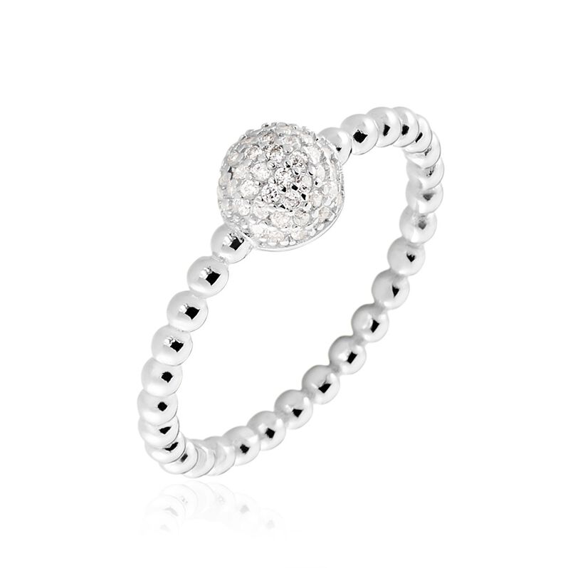 Damen Ring Silber 925 Zirkonia Halbkugel Chandler  - Ringe mit Stein Damen | OROVIVO