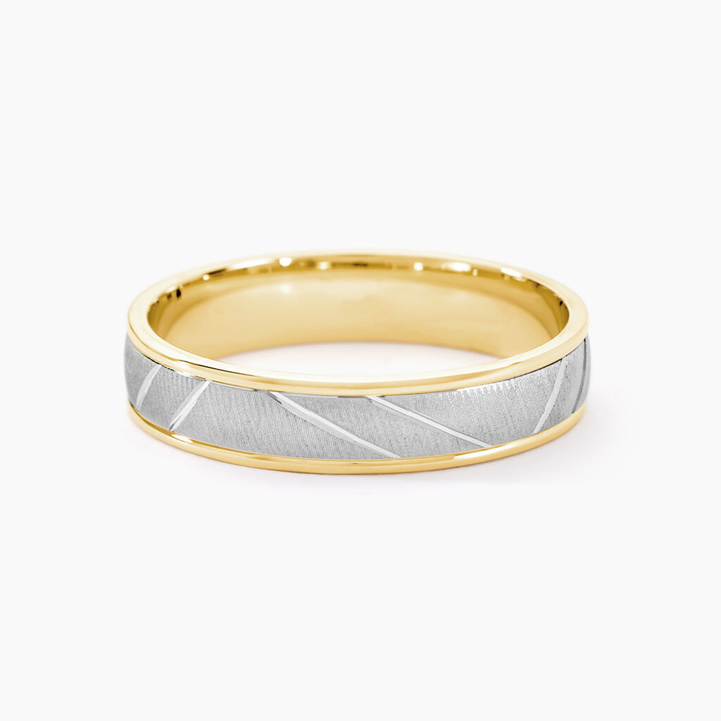 Alliance Mat Ruban Plat Or Bicolore - Spannringe Familie | OROVIVO