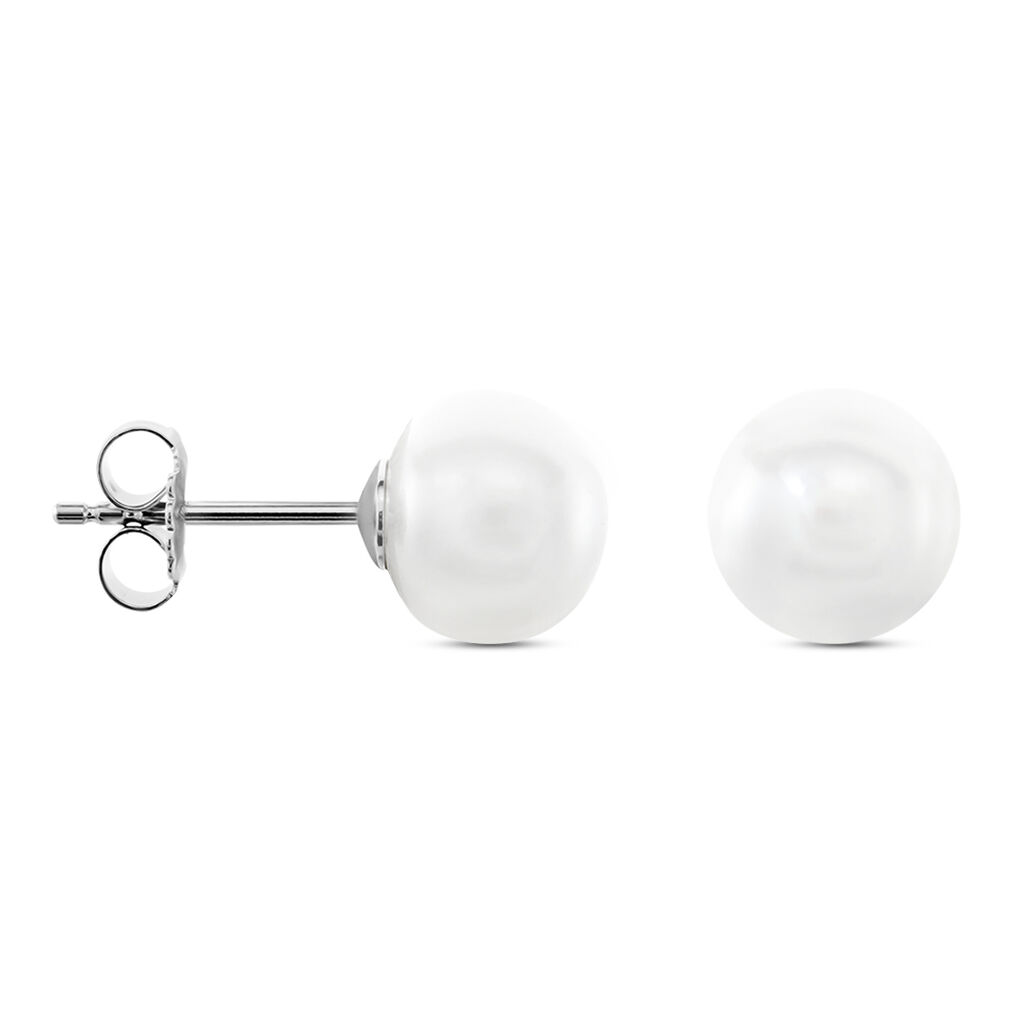 Damen Perlenohrringe Silber 925 Zuchtperlen 9-10mm - Ohrstecker Damen | OROVIVO