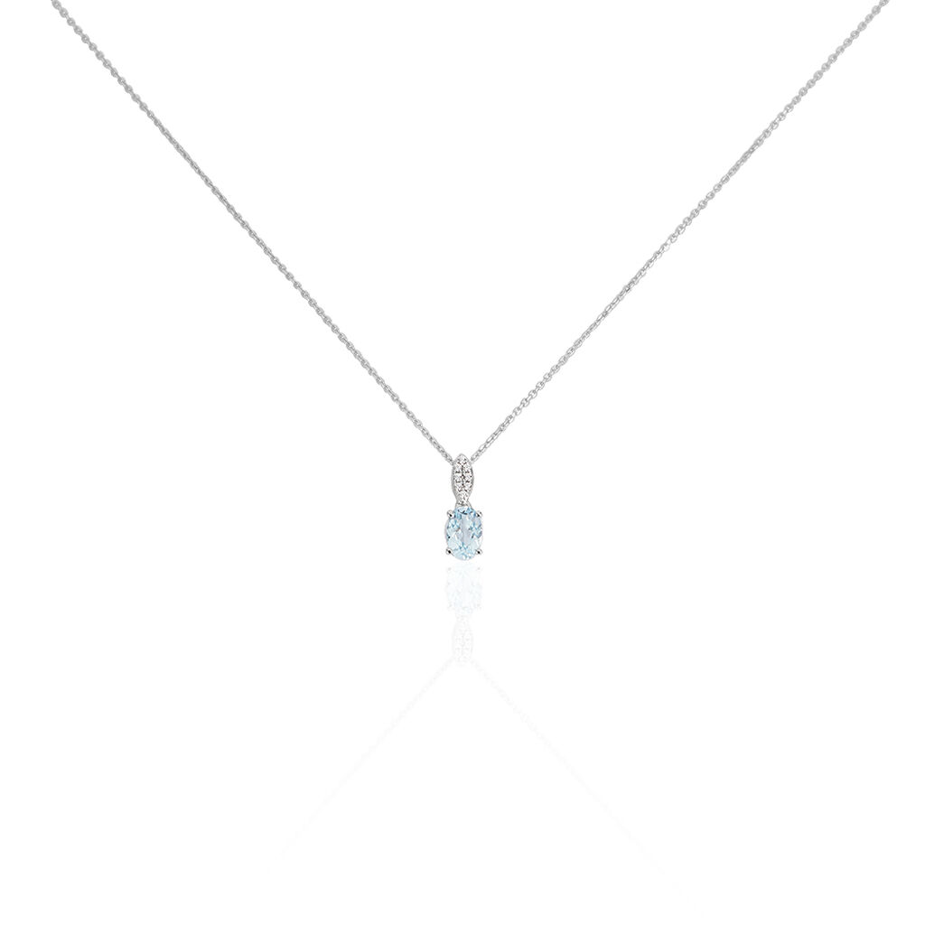 Collier Or Weiss Liyanna Et Topaze - Spannringe Damen | OROVIVO