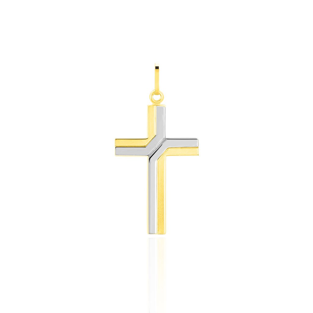 CORANTIN KREUZ 3 Unisex Anhänger Gold Bicolor 333 (8 Karat) Religiöses Kreuz, Anhänger ohne Stein