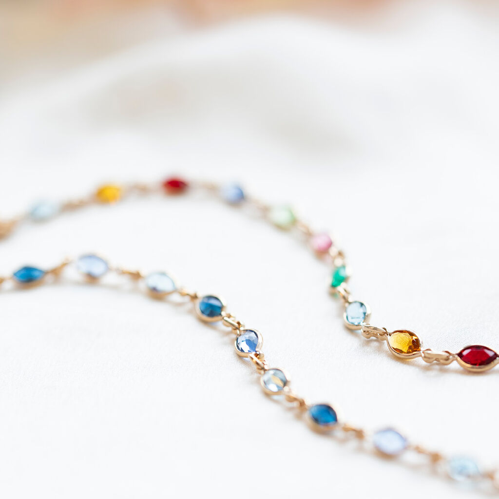 Damen Armband 18 Karat Vergoldet Multicolour Steine Blau Ilvaae - Sommerschmuck Damen | OROVIVO