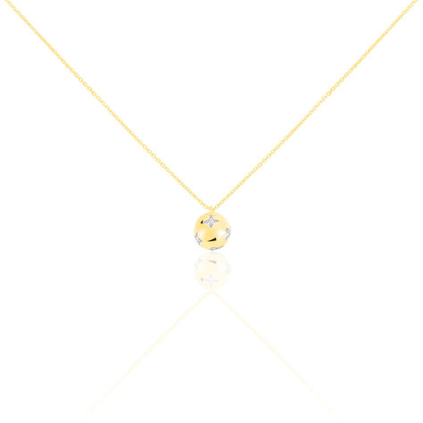 Damen Halskette Gold 375 Diamanten 0,07ct Stern - Halsketten Damen | OROVIVO