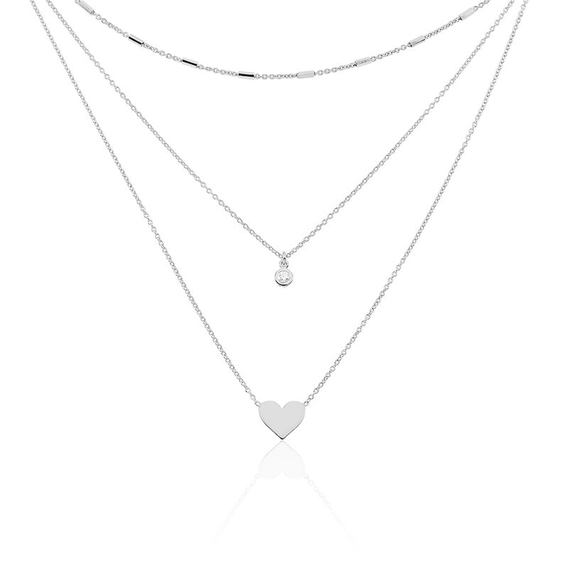 Collier Lalilou Argent Blanc Oxyde De Zirconium - Spannringe Damen | OROVIVO