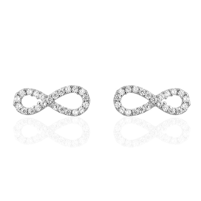 CLELIA INFINITY Damen Ohrstecker Silber 925 Zirkonia Wei&szlig; Unendlichkeit - Ohrstecker Damen | OROVIVO
