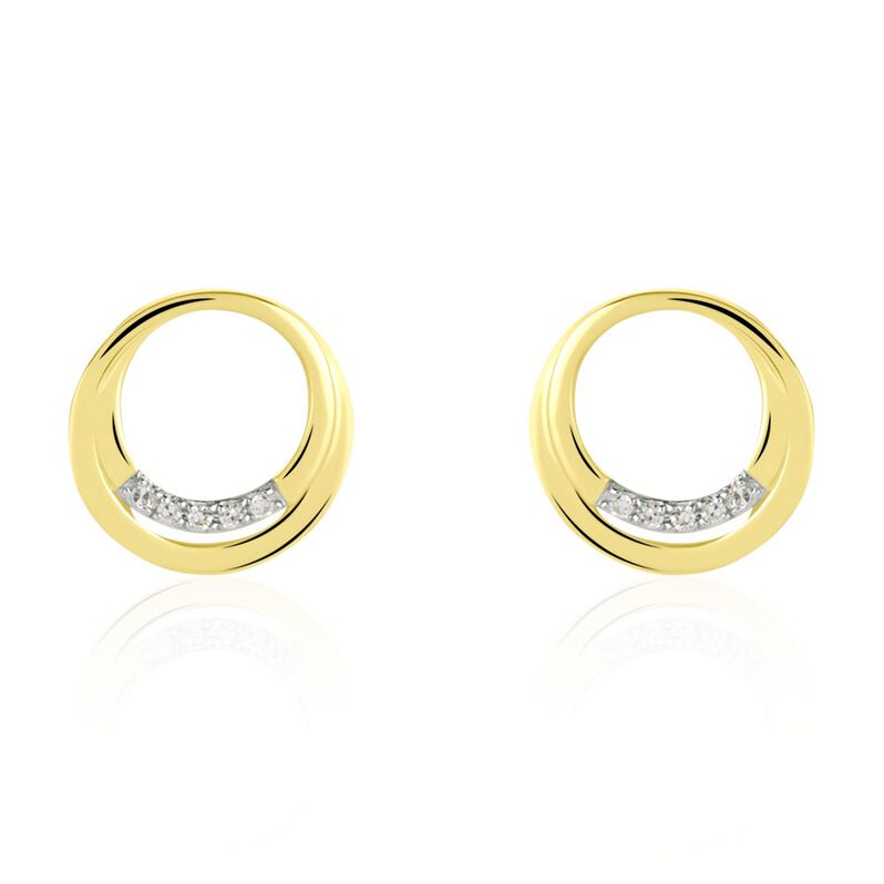 Boucles D'oreilles Puces Circlane Or Jaune Diamant - Spannringe Damen | OROVIVO
