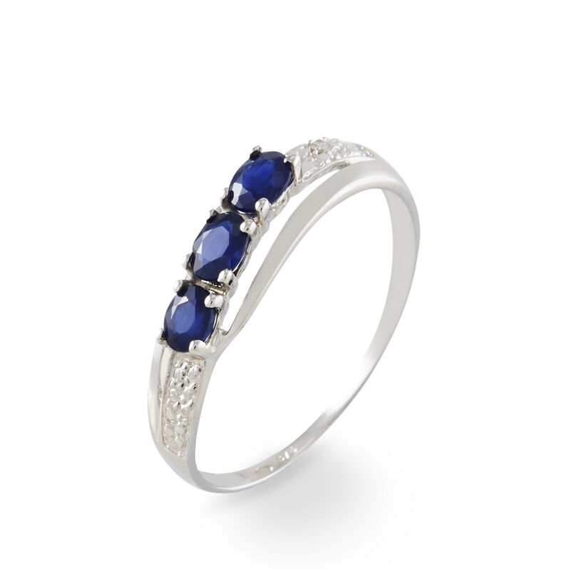 Bague Othylie Or Blanc Saphir Et Diamant - Spannringe Damen | OROVIVO