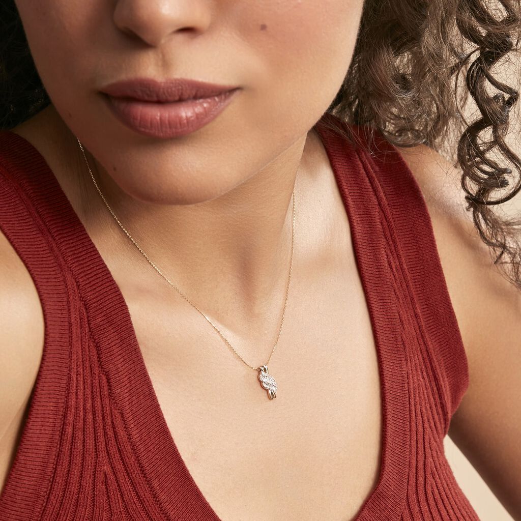 Collier Or Jaune Ricoria Diamants - Spannringe Damen | OROVIVO