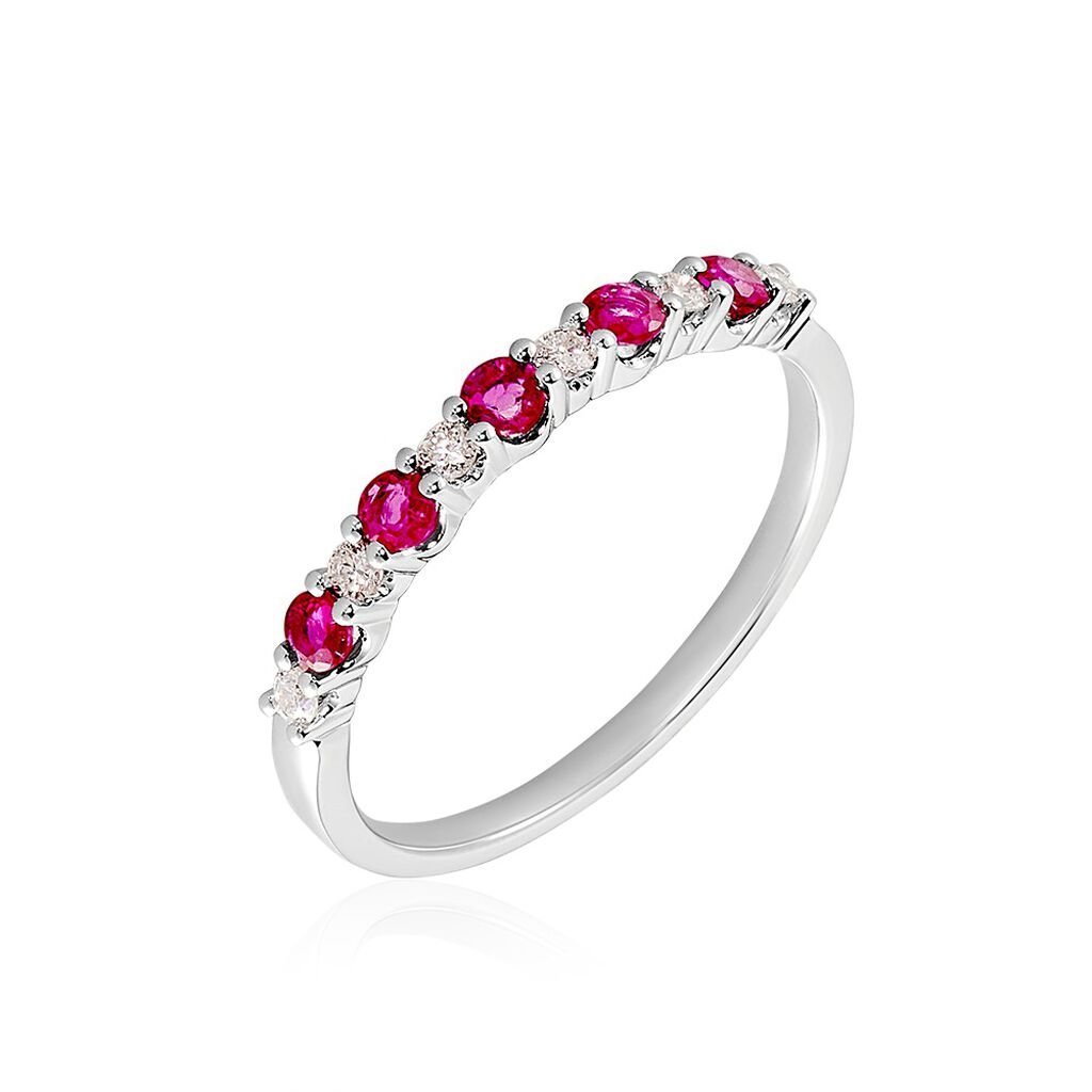 Myla Damen Ring Wei&szlig;gold 585 (14 Karat) Rubin Rot 0,4 ct