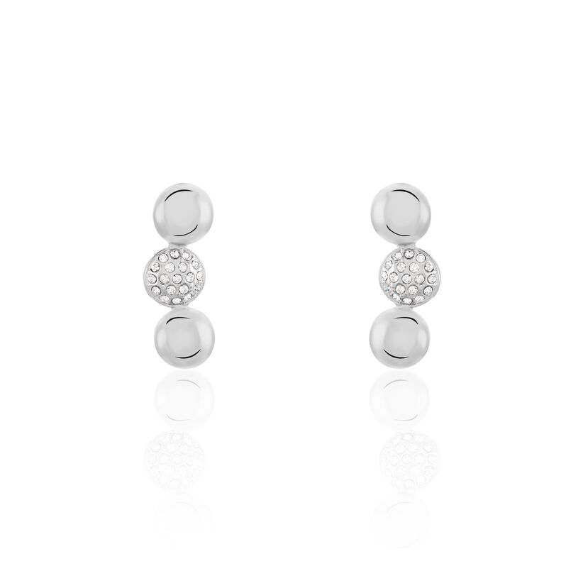 BOGDANA Damen Ohrstecker Edelstahl Strass Weiß Kreis - Ohrstecker Damen | OROVIVO