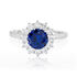 ELOISE Damen Ring Silber 925 Synthetischer Stein Blau 1,46 ct Blume