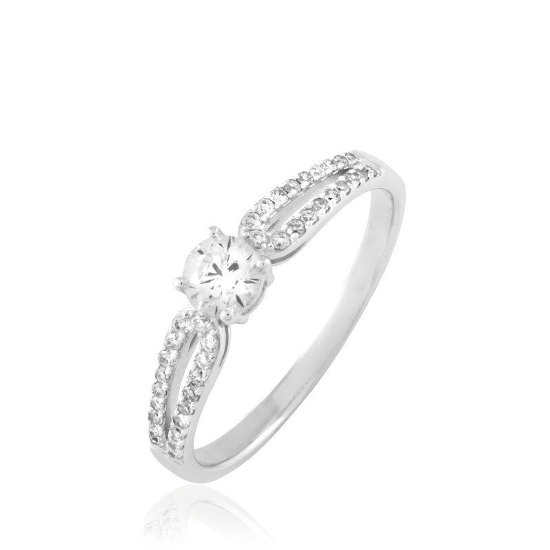 Bague Solitaire Katalina Or Blanc Diamant - Spannringe Damen | OROVIVO