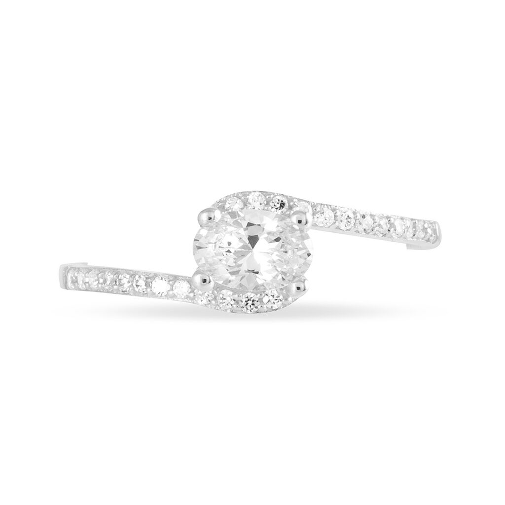 Bague Loriane Or Blanc Oxyde De Zirconium - Spannringe Damen | OROVIVO