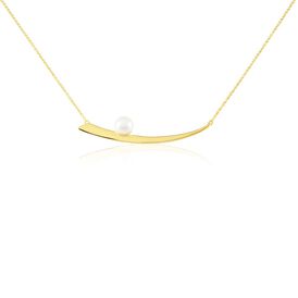 Damen Halskette Silber 925 Vergoldet Zuchtperle - Ketten mit Anhänger  | OROVIVO