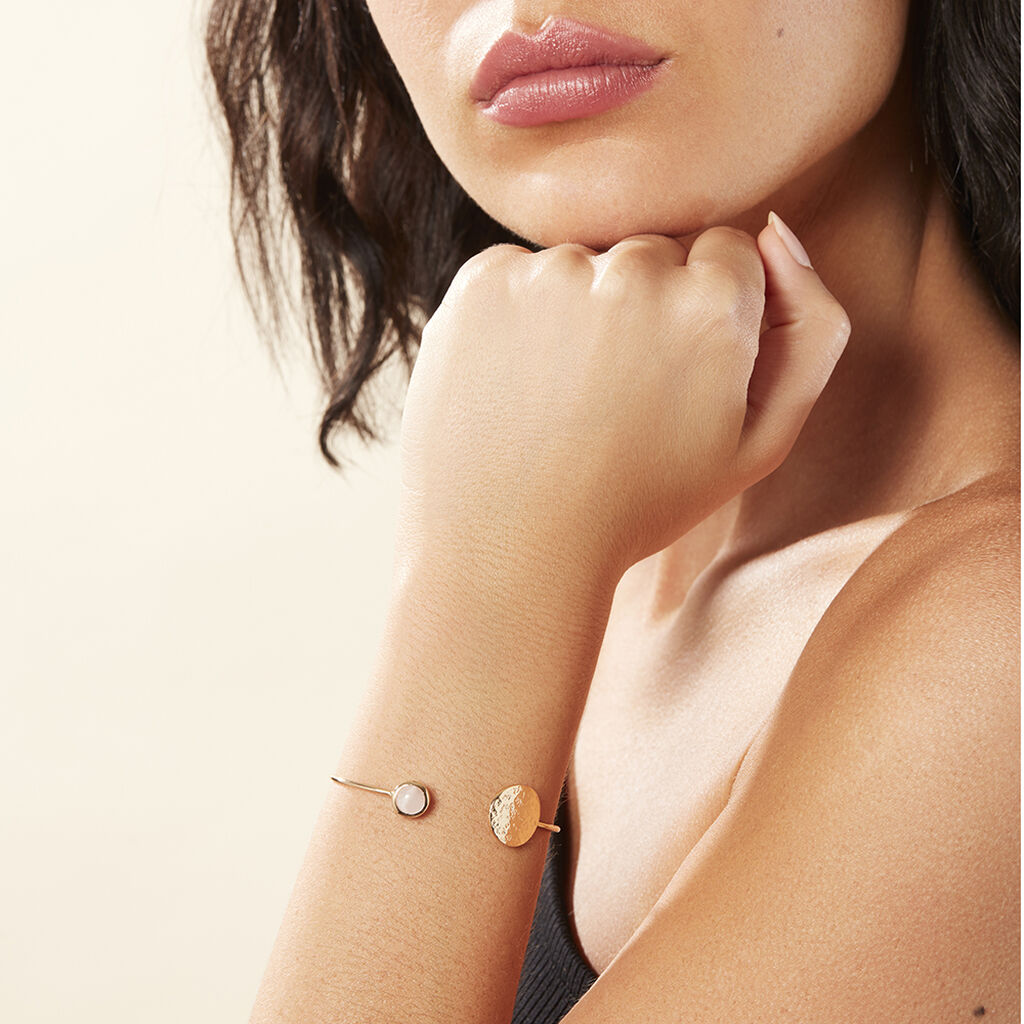 Damen Armreif Messing Gold 750 plattiert Quarz - Armreifen Damen | OROVIVO