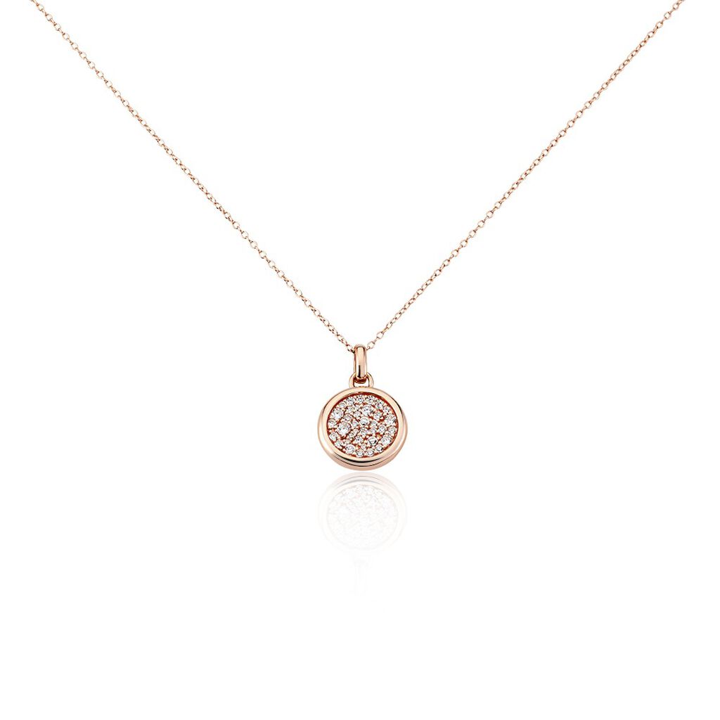 Damen Collier Silber rosevergoldet 925 Zirkonia Vanilla 2 - Halsketten Damen | OROVIVO