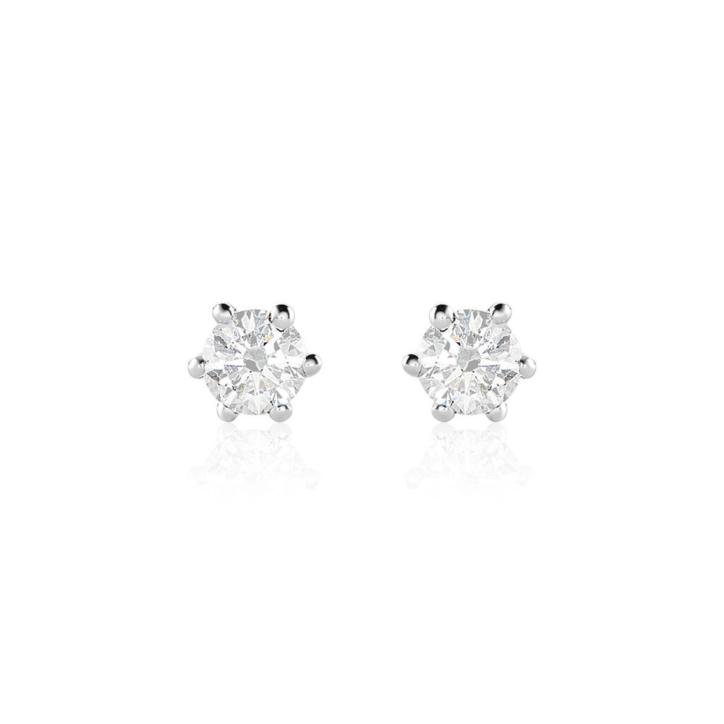 Sonate Damen Ohrstecker Wei&szlig;gold 585 (14 Karat) Synthetischer Diamant Wei&szlig; 0,21 ct