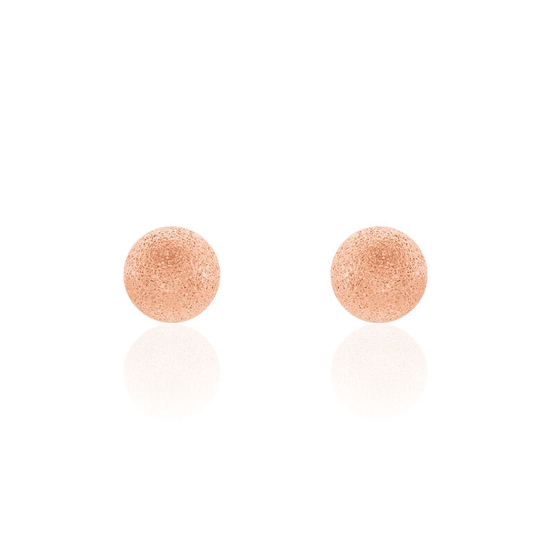 Boucles D'oreilles Puces Or Rose Boule - Spannringe Damen | OROVIVO