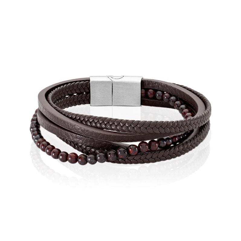 ROLF Herren Armband Edelstahl Andere Steine Rot - Armbänder Herren | OROVIVO