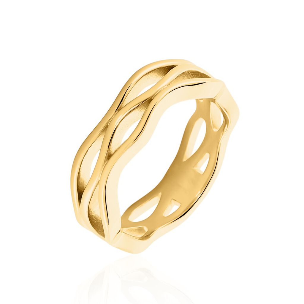 SEMIRA Damen Ring Messing Gelb, Ring ohne Stein