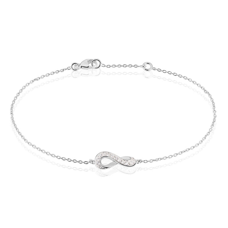 INFINITY Damen Armband Silber 925 Zirkonia Wei&szlig; Unendlichkeit - Armb&auml;nder mit Anh&auml;nger Damen | OROVIVO