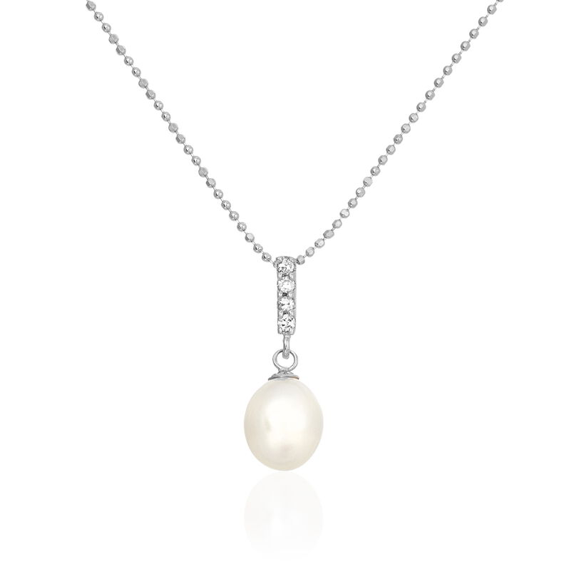 Collier Emely Argent Blanc Perle De Culture Et Oxyde De Zirconium - Spannringe Damen | OROVIVO