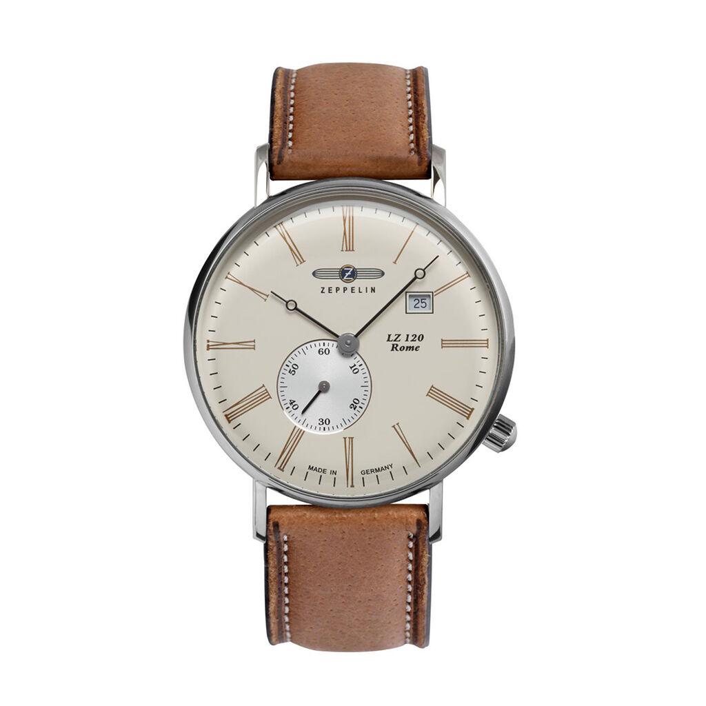 🦚 Zeppelin Herrenuhr Rome 7134-5 Quarz, Uhr ohne Stein