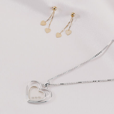 Damen Collier Silber 925 Diamant 0,03ct Herz 45cm - Halsketten Damen | OROVIVO