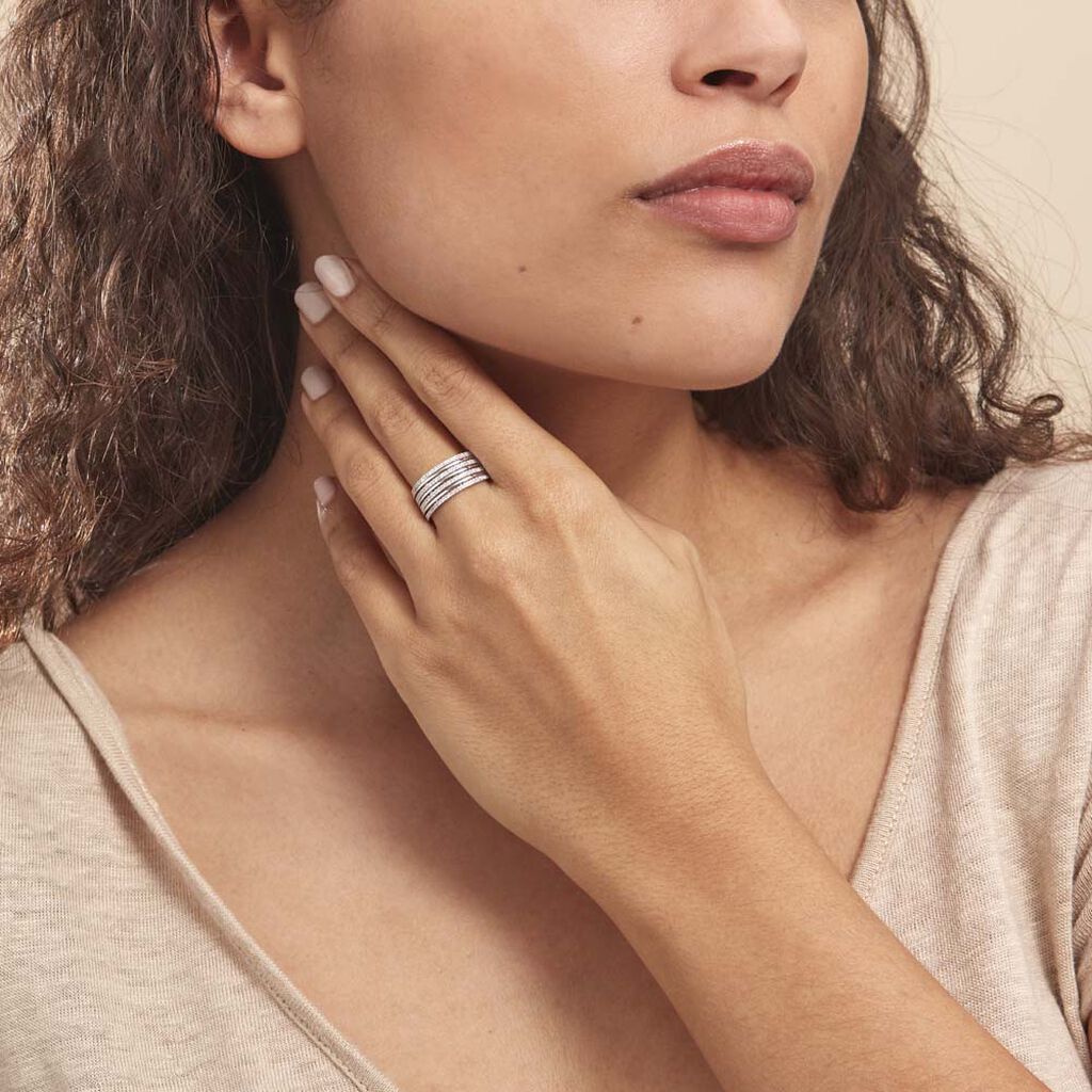 Bague Rayanna Or Blanc Diamant - Spannringe Damen | OROVIVO