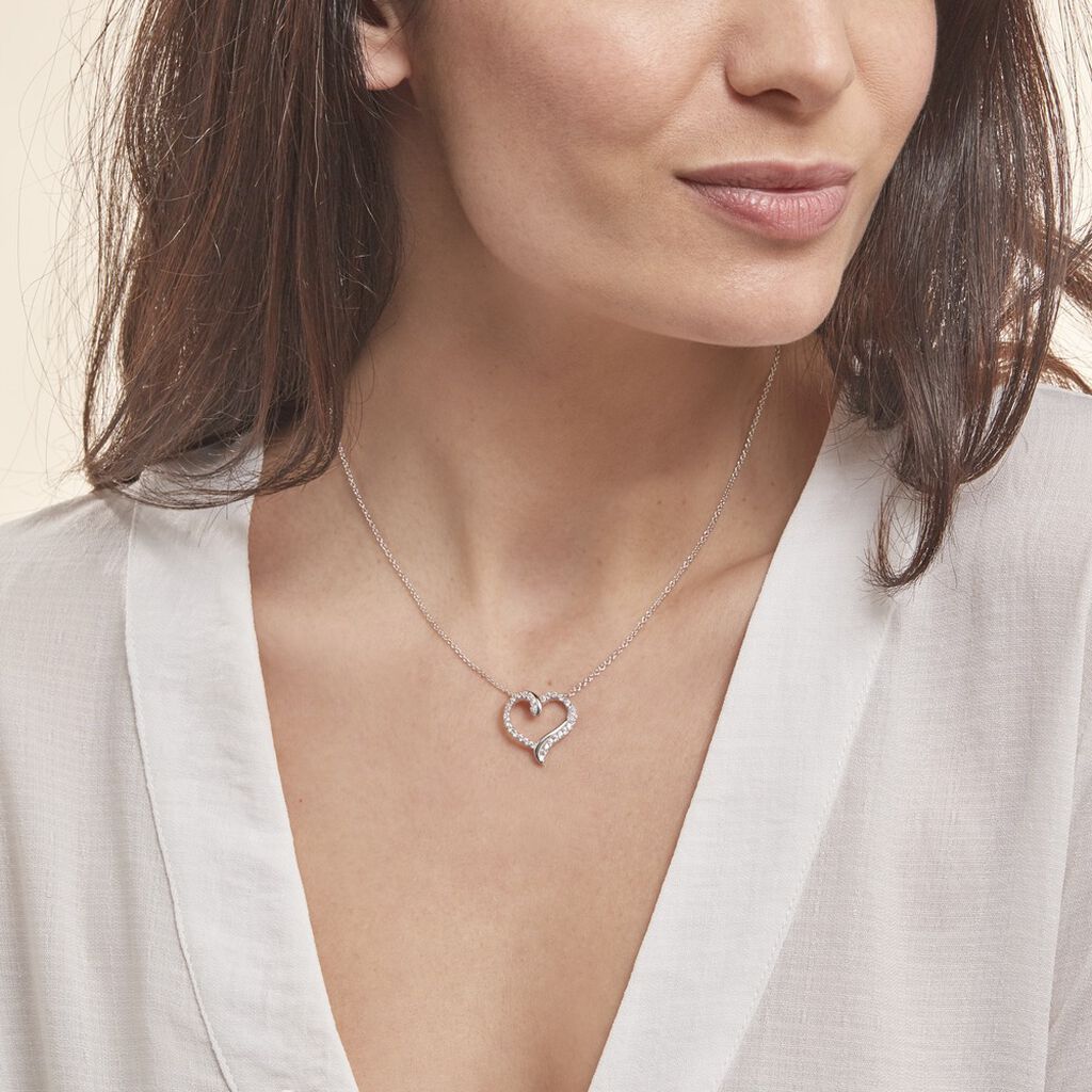 Damen Halskette Silber 925 Zirkonia Herz - Halsketten Damen | OROVIVO