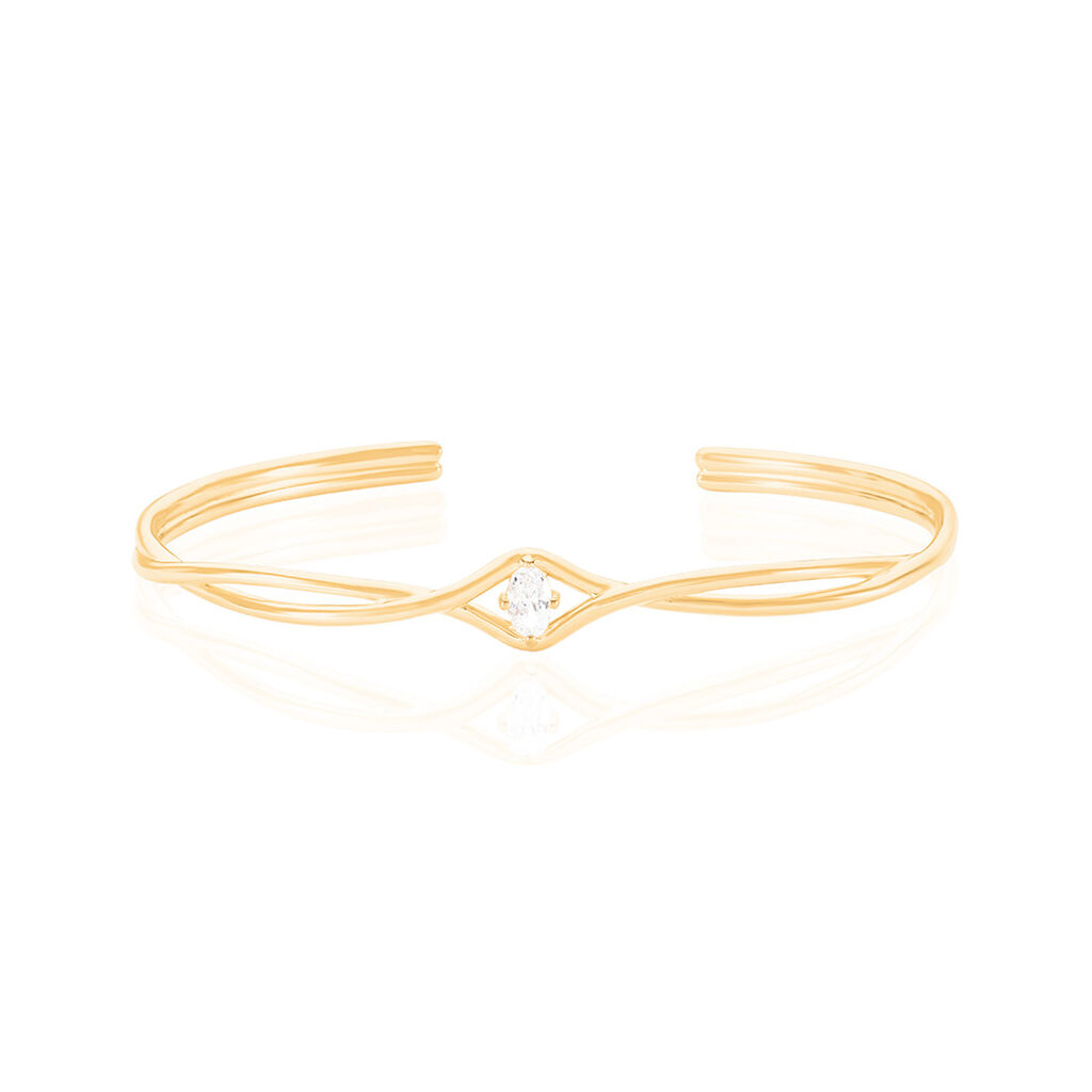 Damen Armreif / Armspange Vergoldet Oval Weiß Remi 58,00mm - Neuheiten Damen | OROVIVO