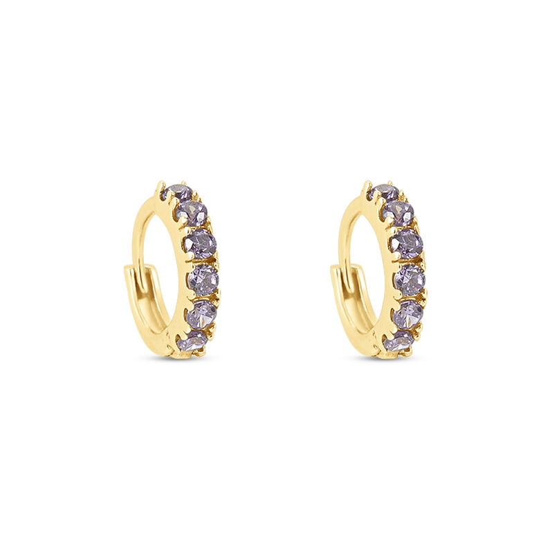 Orecchini A Cerchio Mon Petit Oro Giallo Cubic Zirconia - Spannringe Kinder | OROVIVO