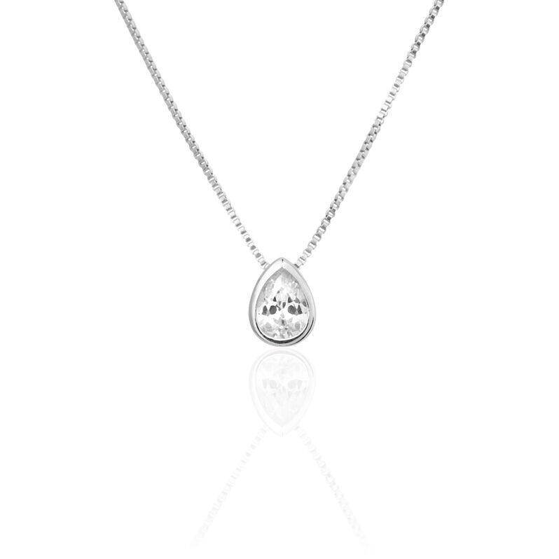 Collier Chelle Argent Rhodié Goutte - Spannringe Damen | OROVIVO