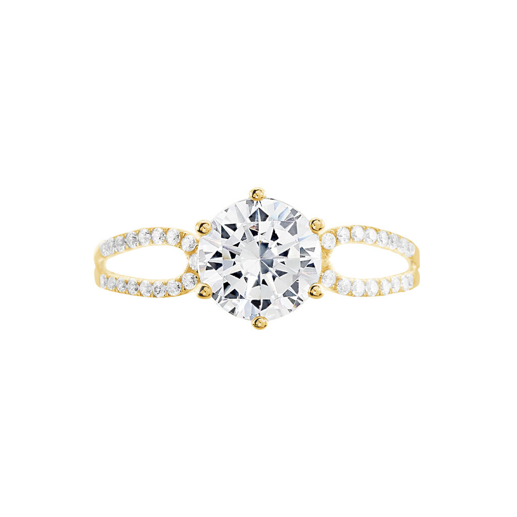 Solitaire Or Jaune Alexendra Oxyde Serti 6 Griffes - Spannringe Damen | OROVIVO