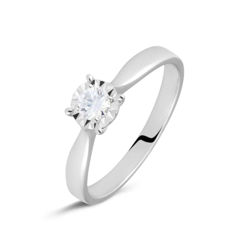 Anello Solitario Diamotion Oro Bianco Diamante - Spannringe Damen | OROVIVO