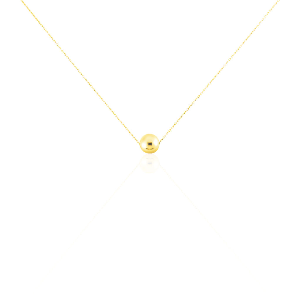 Damen Halskette Gold 375 Kugel, Collier ohne Stein