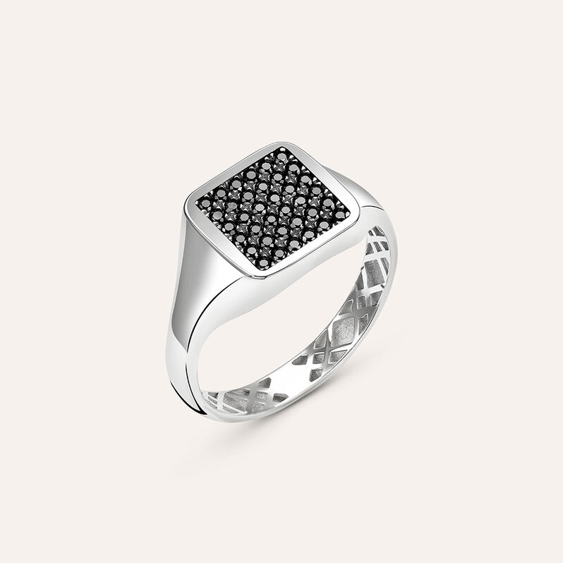 Anello Chevalier L'homme Or Oro Bianco Cubic Zirconia - Spannringe Herren | OROVIVO