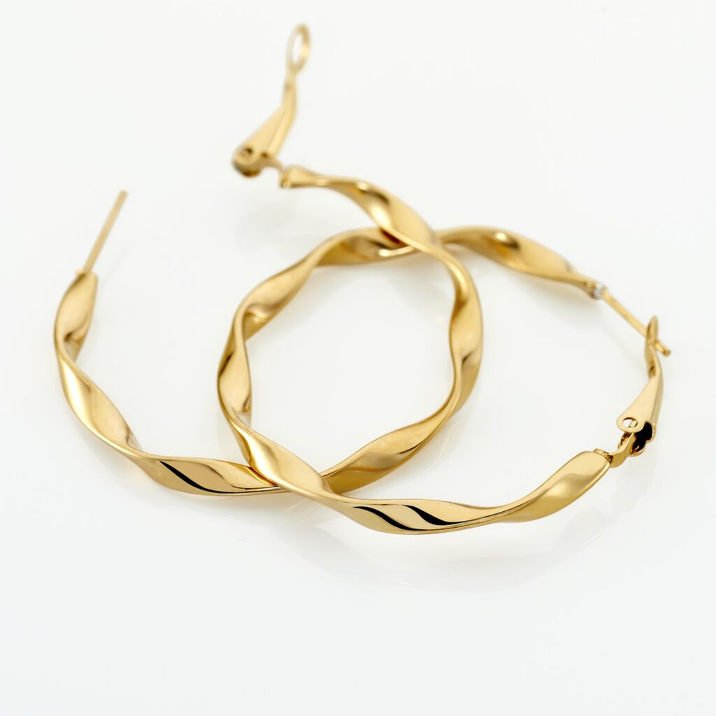 Damen Creolen Edelstahl vergoldet