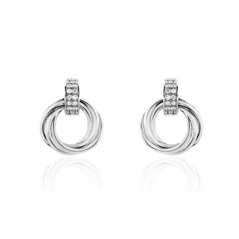 NICOLE Damen Ohrstecker Silber 925 Zirkonia Wei&szlig; 0,54 ct Kreis - Ohrstecker Damen | OROVIVO