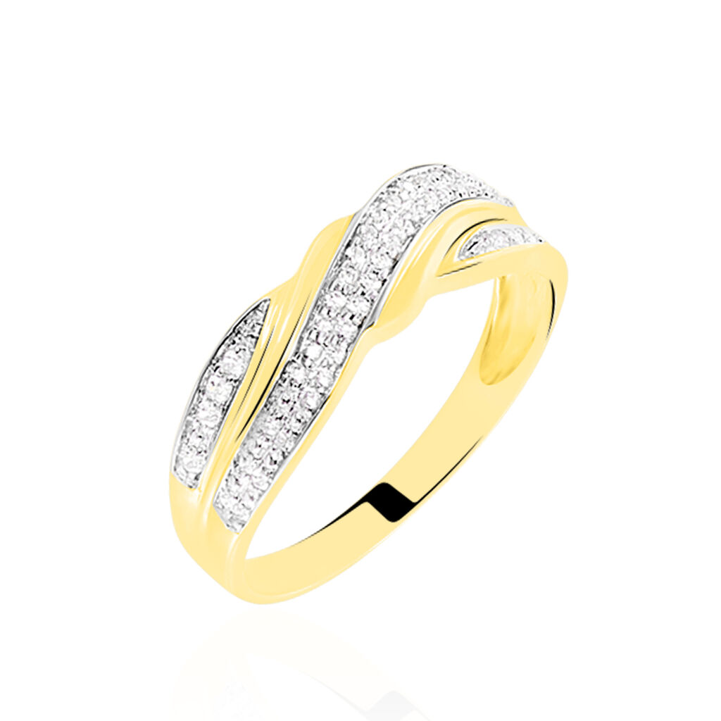 Bague Or Jaune Bandeau Oxydes - Spannringe Damen | OROVIVO