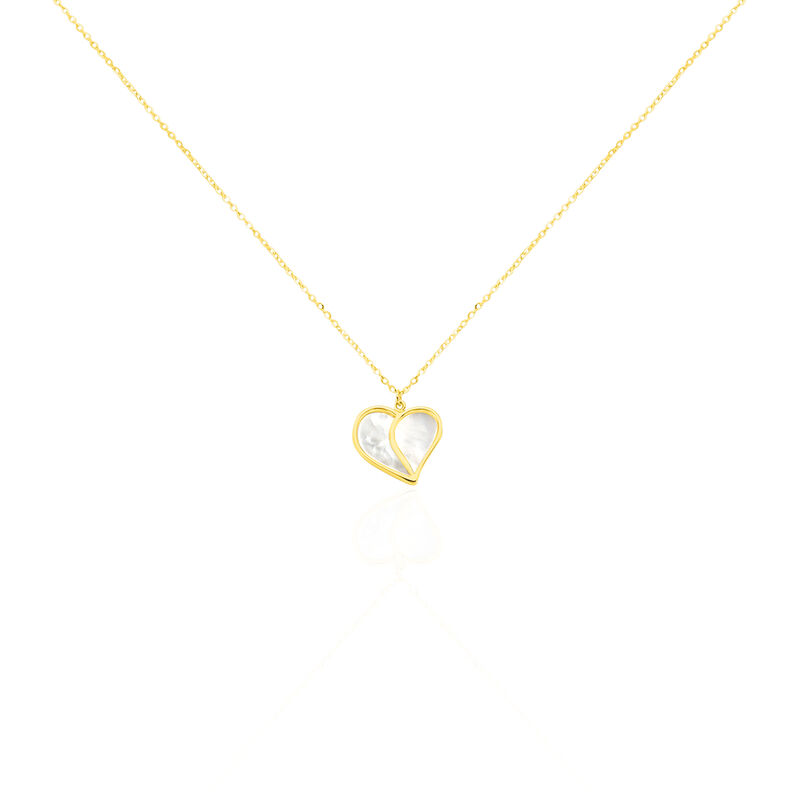 Damen Collier Gold 375 (9 Karat) Perlmutt Perlmutt Herz - Halsketten Damen | OROVIVO