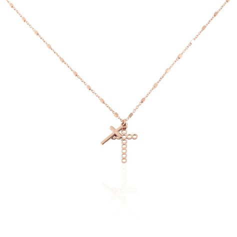 Damen Halskette Silber 925 Rosé Vergoldet Kreuz - Halsketten Damen | OROVIVO