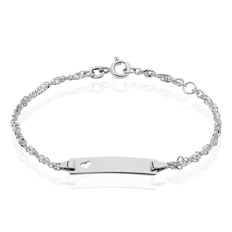 Kinder Id Armband mit Gravur Singapurkette Silber 925 Herz - Armbänder mit Gravur Kinder | OROVIVO
