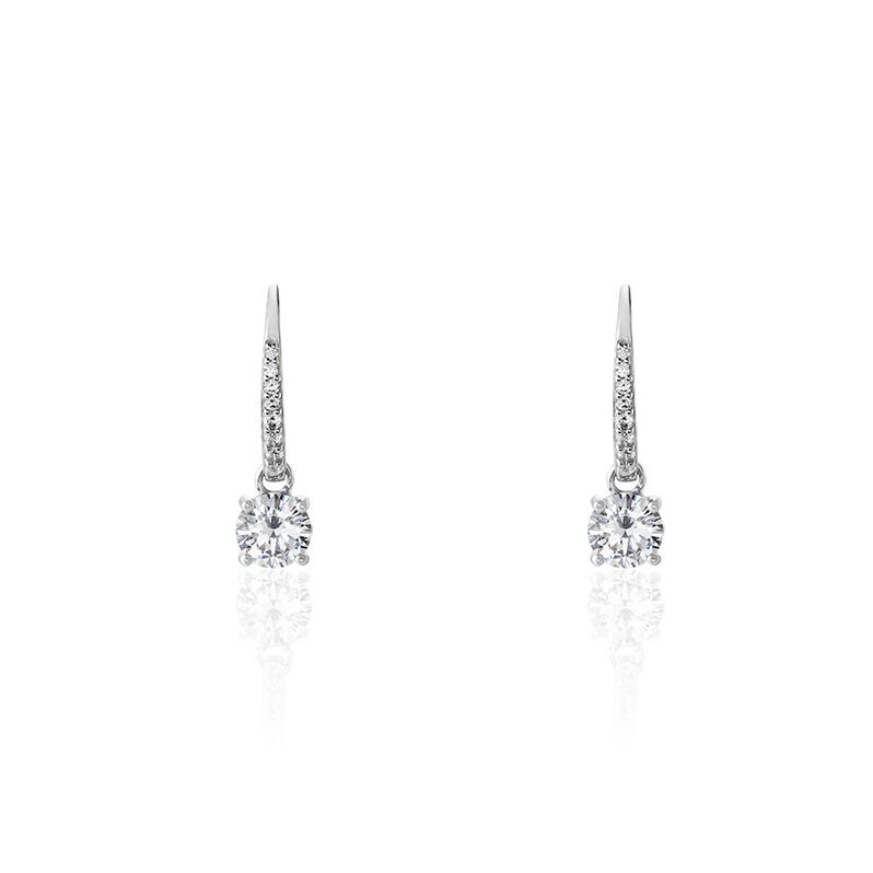 Damen Ohrringe Lang Silber 925 Zirkonia  - Ohrhänger Damen | OROVIVO