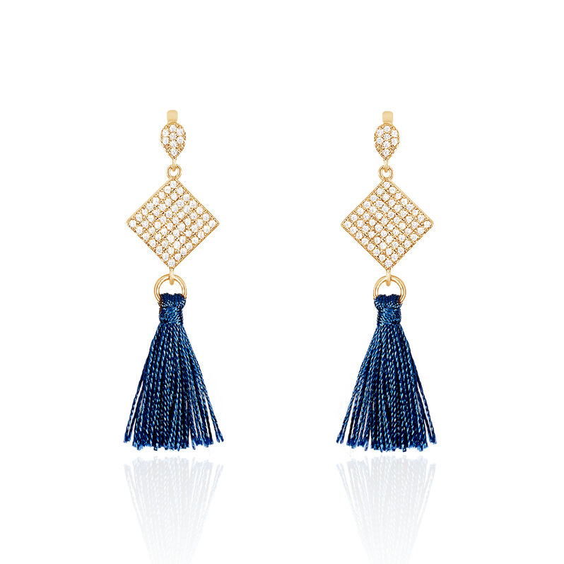 Boucles D'oreilles Plaque Or Gold'n Blue - Spannringe Damen | OROVIVO