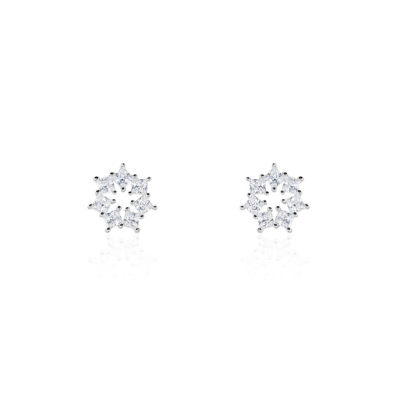 Boucles D'oreilles Puces Argent Rhodie Flavianus Oxydes De Zirconium - Spannringe Damen | OROVIVO