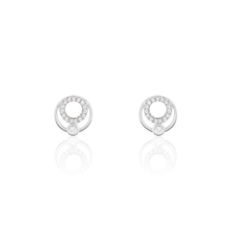 Damen Ohrstecker Weißgold 375 Zirkonia Kreis - Ohrstecker Damen | OROVIVO