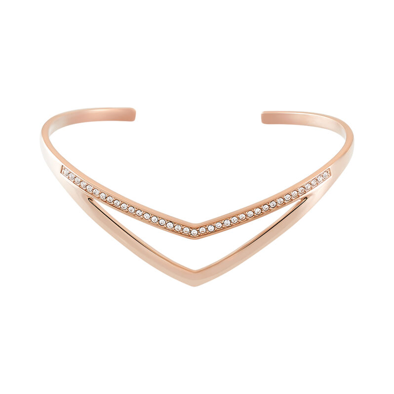 Bracelet Jonc Acier Rose Strass - Spannringe Damen | OROVIVO
