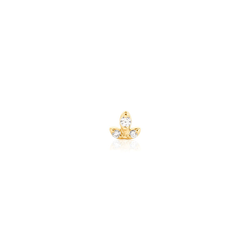 ORAYA Damen Piercing Gold 375 (9 Karat) Synthetischer Diamant Wei&szlig; 0,01 ct - Schmuck mit Stein Damen | OROVIVO